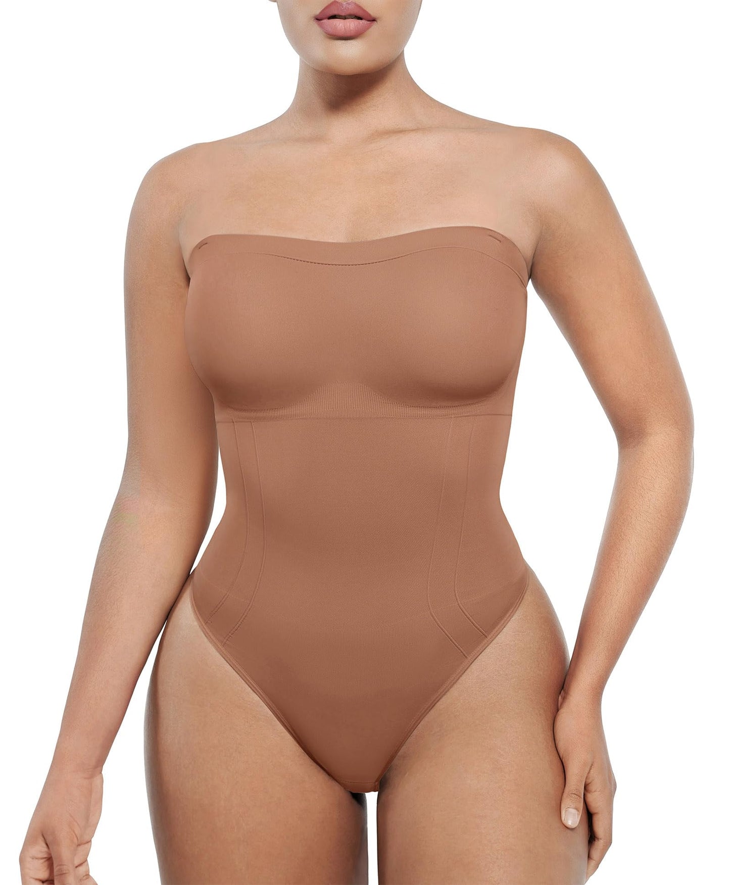 SHAPELLX Strapless Shapewear Bodysuit with Tummy Control