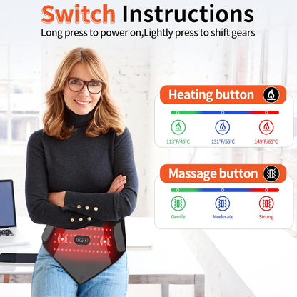 Wireless Period Heating Pad with Vibration Massage for Cramp Pain Relief