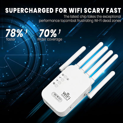 WiFi Extender Signal Booster for Home,Long Range Coverage & Quick Setup