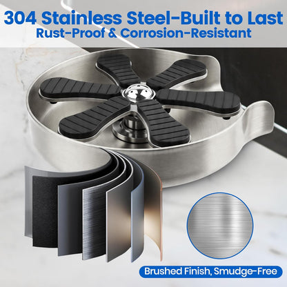 9-Jet High Pressure Glass Rinser Stainless Steel Sink Cup Washer