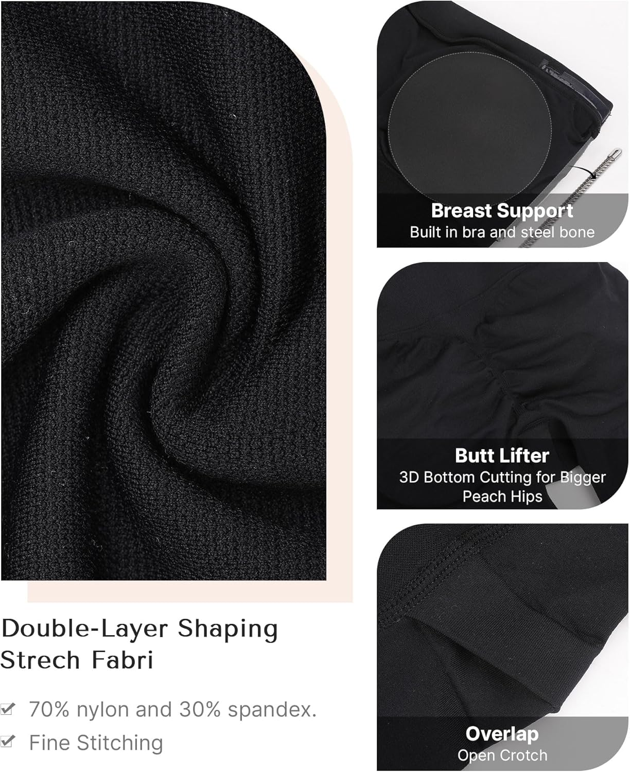 SHAPELLX Strapless Shapewear Bodysuit with Tummy Control