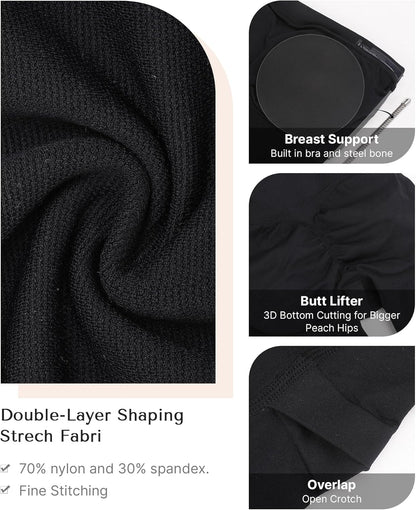 SHAPELLX Strapless Shapewear Bodysuit with Tummy Control