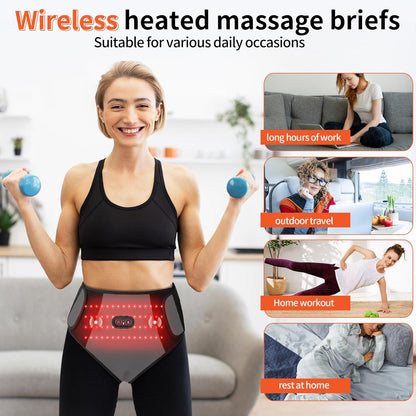 Wireless Period Heating Pad with Vibration Massage for Cramp Pain Relief
