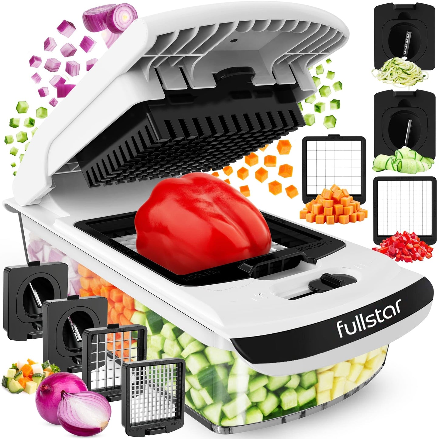 Fullstar Pro 8 in 1 Vegetable Chopper Mandoline Slicer with Storage Container