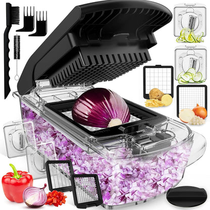 Fullstar Pro 8 in 1 Vegetable Chopper Mandoline Slicer with Storage Container