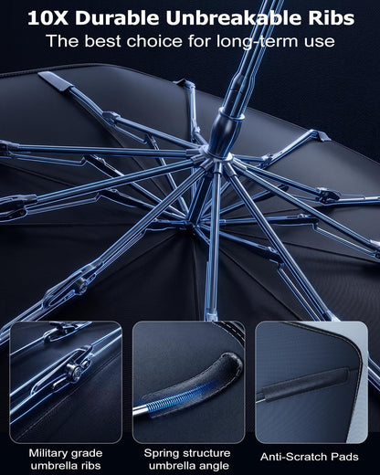 Umbrella Windshield Sun Shade for Chevy Silverado (2011-2026), Car Sunshade for Front Windshield [Nano Ice-Crystal Coatings] UPF50+ Heat & UV Block, Protect Interior & Keep Cooler