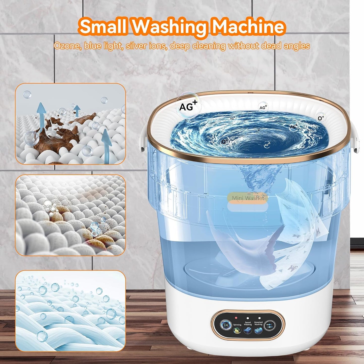 20L Foldable Portable Washing Machine with Spin Dryer for Travel Dorm RV