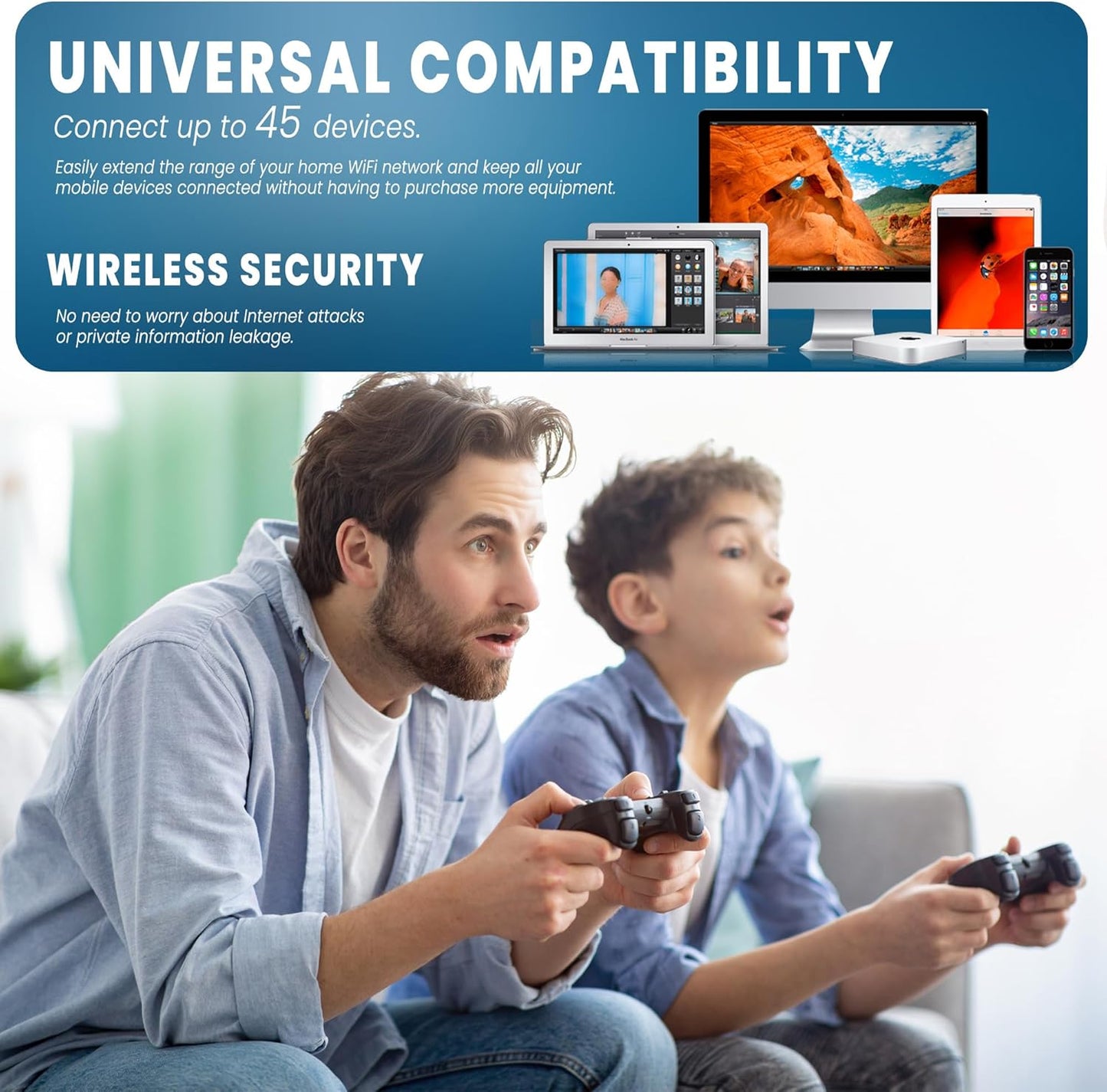 WiFi Extender Signal Booster for Home,Long Range Coverage & Quick Setup