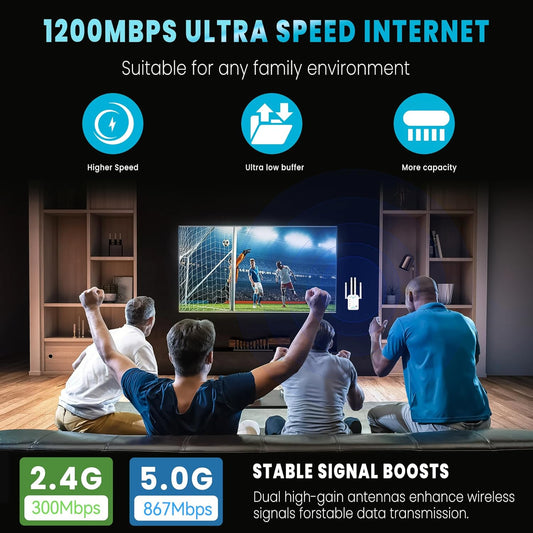 WiFi Extender Signal Booster for Home,Long Range Coverage & Quick Setup