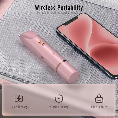 Women 2-in-1 Dual Head Electric Bikini Trimmer Waterproof Rechargeable Hair Remover