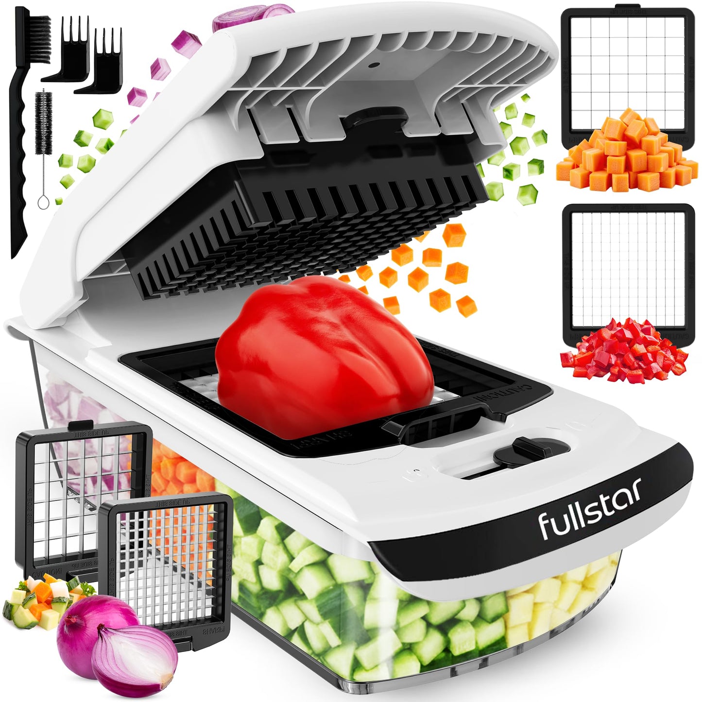 Fullstar Pro 8 in 1 Vegetable Chopper Mandoline Slicer with Storage Container
