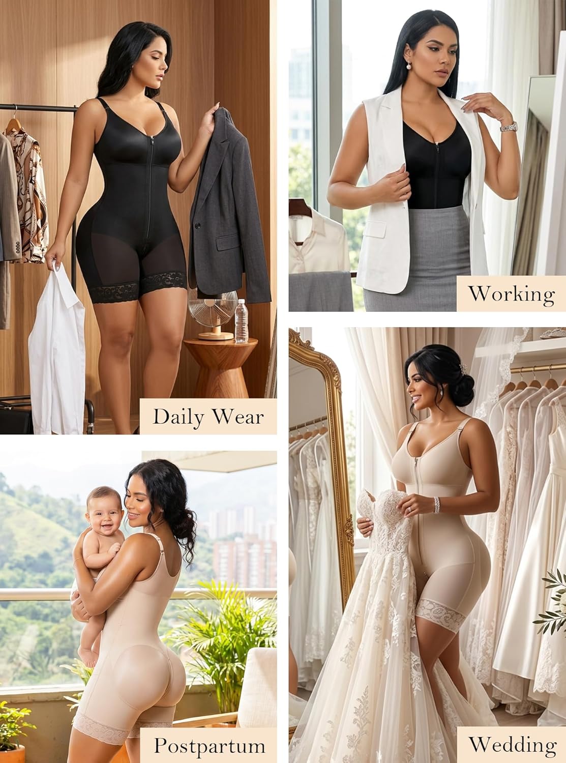 YIANNA Postpartum Shapewear Bodysuit with Tummy Control