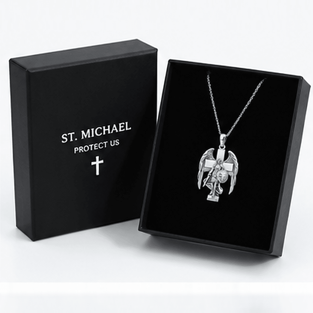 925 Sterling Silver Patron Saint Amulet Necklace - Yptuan