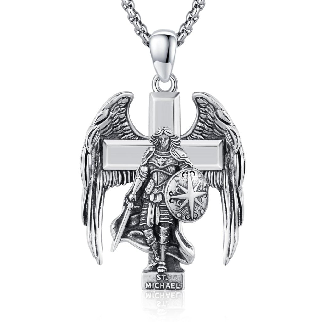 925 Sterling Silver Patron Saint Amulet Necklace - Yptuan