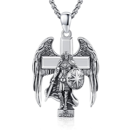 925 Sterling Silver Patron Saint Amulet Necklace - Yptuan
