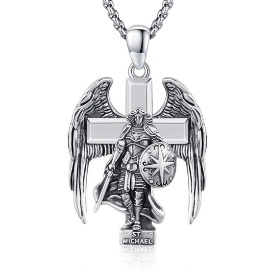 925 Sterling Silver Patron Saint Amulet Necklace - Yptuan