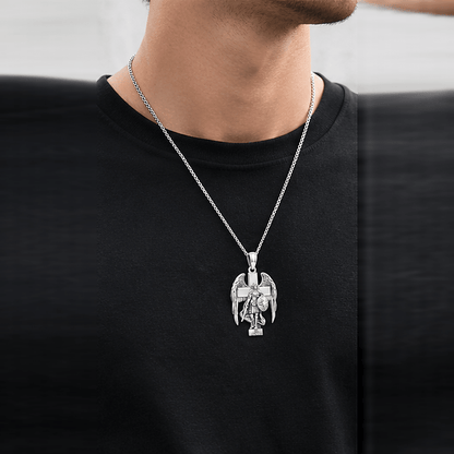 925 Sterling Silver Patron Saint Amulet Necklace - Yptuan