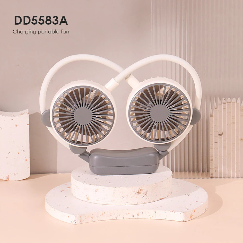 Neck Hanging Fan, USB Rechargeable, 2-Speed Portable Neck Fan