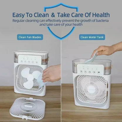3-in-1 Portable Air Cooler Fan, Humidifier & LED Night Light