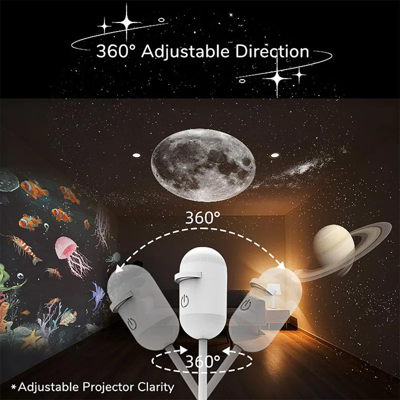 USB Mini Star Galaxy Projector Night Light for Car & Bedroom