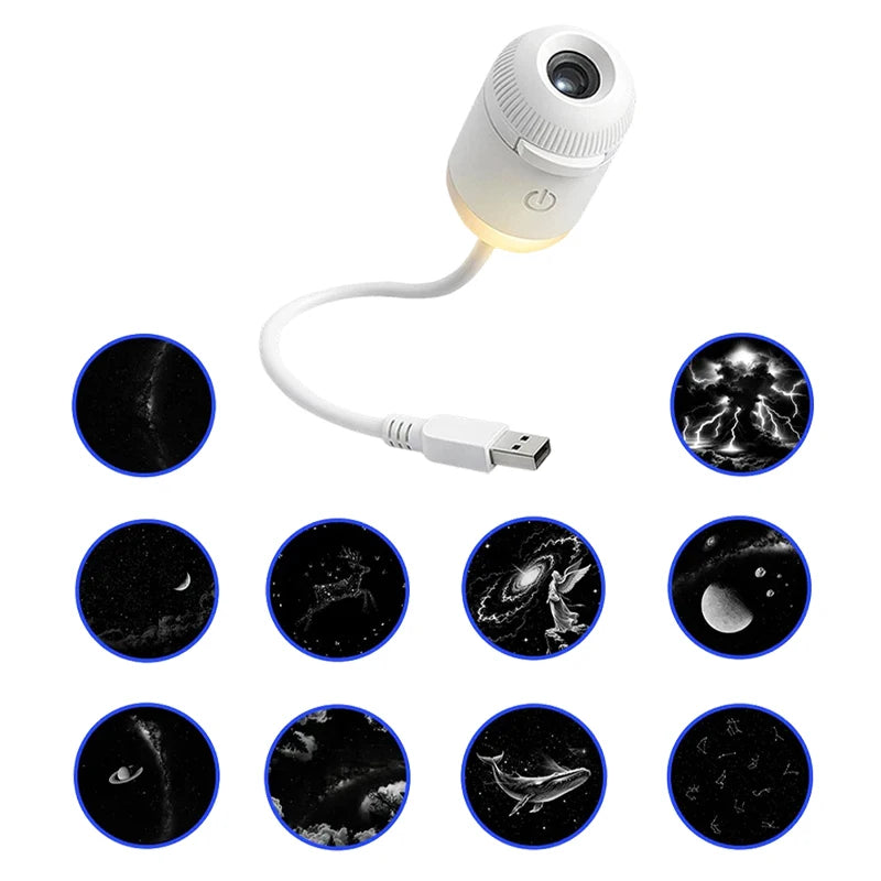 USB Mini Star Galaxy Projector Night Light for Car & Bedroom