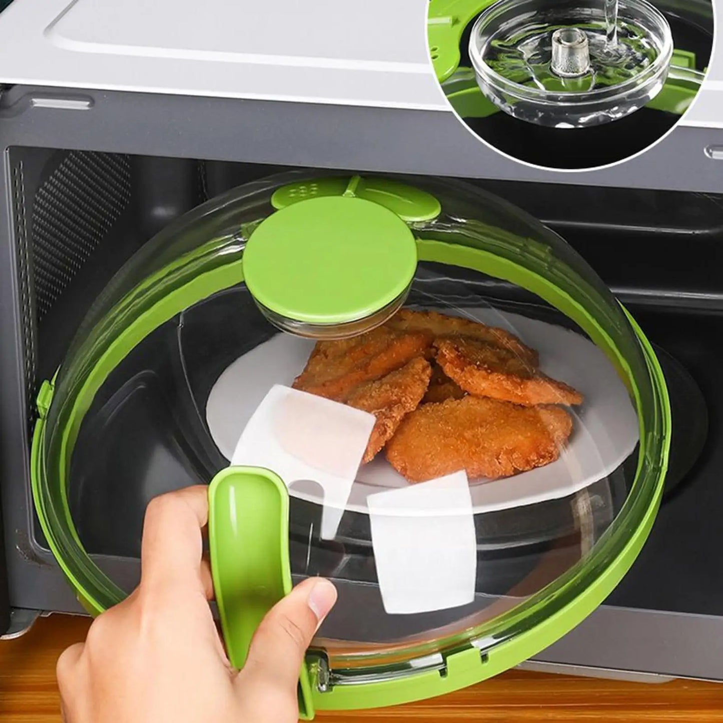 Microwave Splatter Cover | Clear Food Lid with Handle