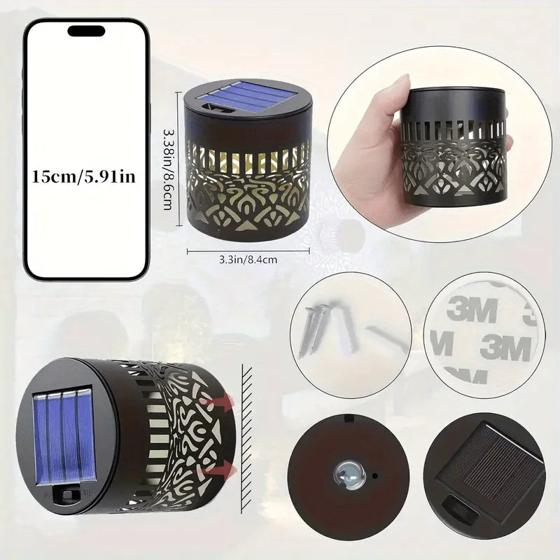 Solar Sunflower Mandala Wall Lantern, Waterproof Outdoor Garden Fence Light