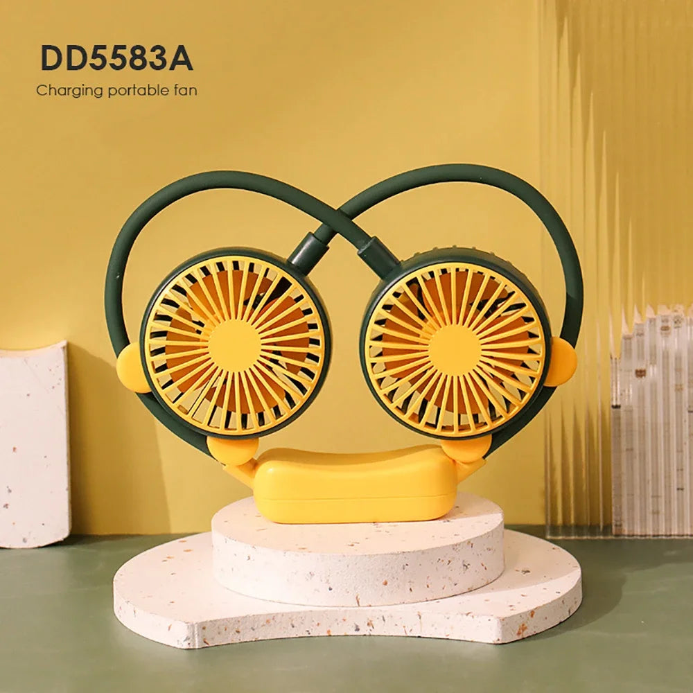 Neck Hanging Fan, USB Rechargeable, 2-Speed Portable Neck Fan