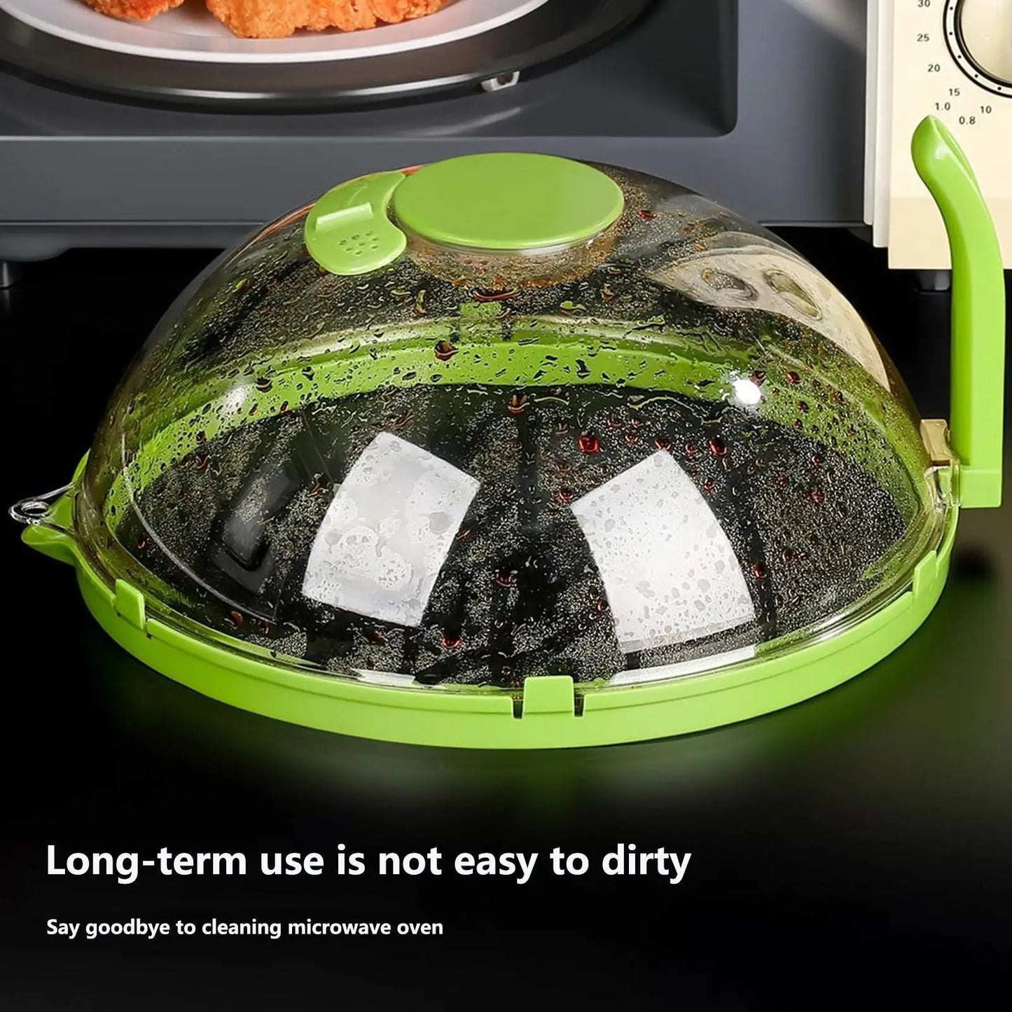Microwave Splatter Cover | Clear Food Lid with Handle
