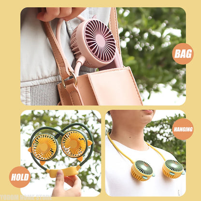 Neck Hanging Fan, USB Rechargeable, 2-Speed Portable Neck Fan