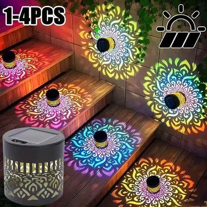 Solar Sunflower Mandala Wall Lantern, Waterproof Outdoor Garden Fence Light