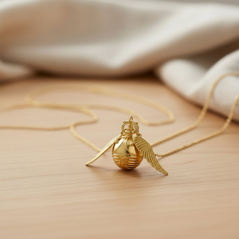 Golden Snitch Ball Pendant Quartz Pocket Watch Necklace Gift