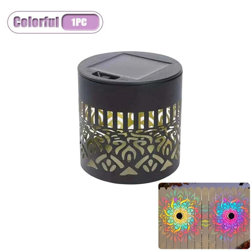 Solar Sunflower Mandala Wall Lantern, Waterproof Outdoor Garden Fence Light
