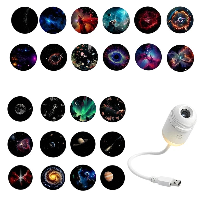 USB Mini Star Galaxy Projector Night Light for Car & Bedroom