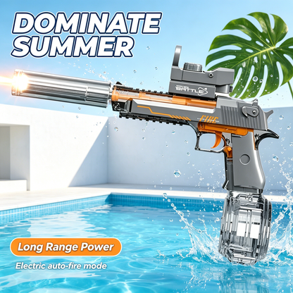 Electric Water Blaster Gun - LED Light Up Automatic Water Gun for Kids, Long Range Summer Toy