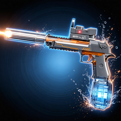Electric Water Blaster Gun - LED Light Up Automatic Water Gun for Kids, Long Range Summer Toy