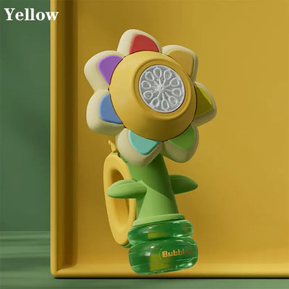 Sunflower Bubble Machine for Kids | Automatic Bubble Blower with Colorful Lights