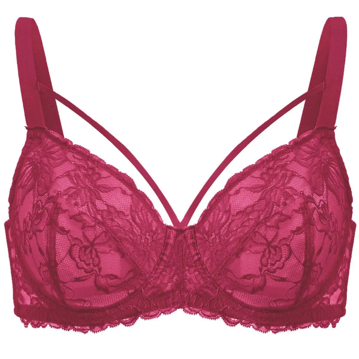 HSIA Pretty In Petals Plus Size Full Coverage Underwire Lace Bra