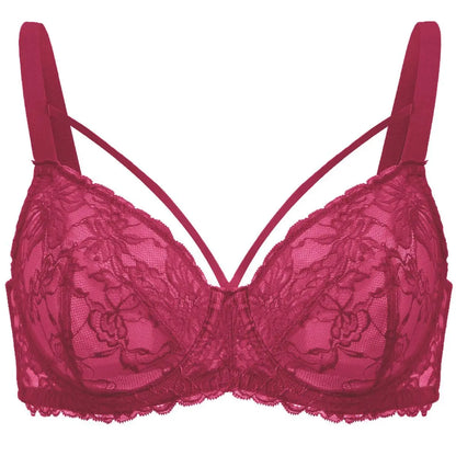 HSIA Pretty In Petals Plus Size Full Coverage Underwire Lace Bra