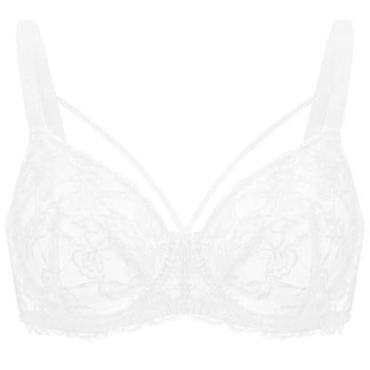 HSIA Pretty In Petals Plus Size Full Coverage Underwire Lace Bra