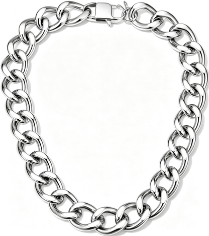 Chunky Cuban Link Chain Necklace for Women, Stainless Steel Gold Tone Hip Hop Choker - Yptuan