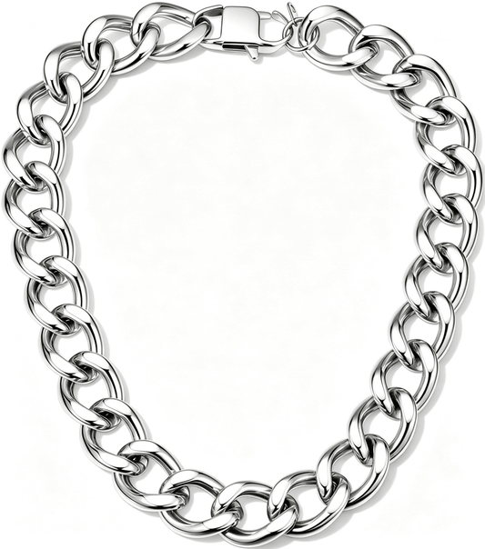 Chunky Cuban Link Chain Necklace for Women, Stainless Steel Gold Tone Hip Hop Choker - Yptuan