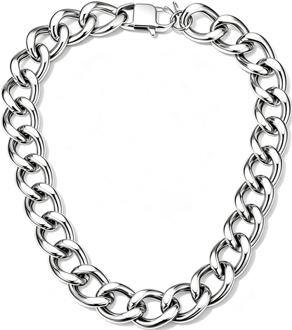 Chunky Cuban Link Chain Necklace for Women, Stainless Steel Gold Tone Hip Hop Choker - Yptuan