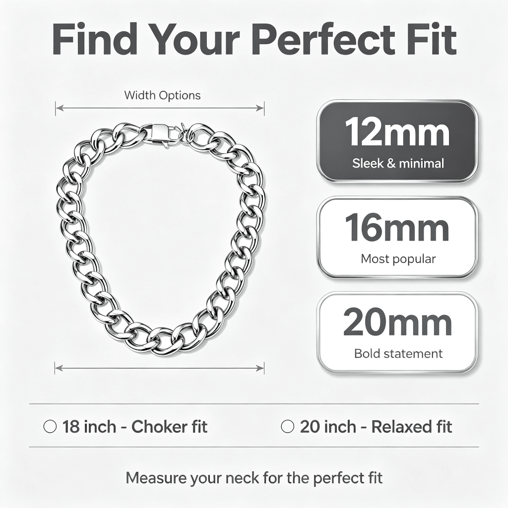 Chunky Cuban Link Chain Necklace for Women, Stainless Steel Gold Tone Hip Hop Choker - Yptuan