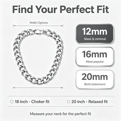 Chunky Cuban Link Chain Necklace for Women, Stainless Steel Gold Tone Hip Hop Choker - Yptuan