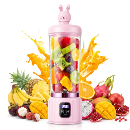 【Newly upgraded thicker version】Mini Portable Juicer Blender Cup USB-Rechargeable Mini Fruit & Vegetable Blender for Personal Smoothies Compact All-in-One Professional Blender Leak Proof Design Puree Maker Juicy Fruits Quality juicers machines fresh juice