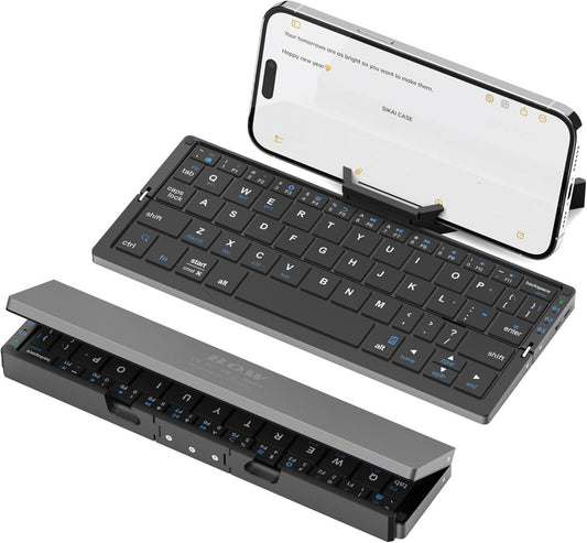 Foldable Bluetooth Keyboard with Magnetic Stand, Rechargeable & Portable - QuicklyJoy Official Site