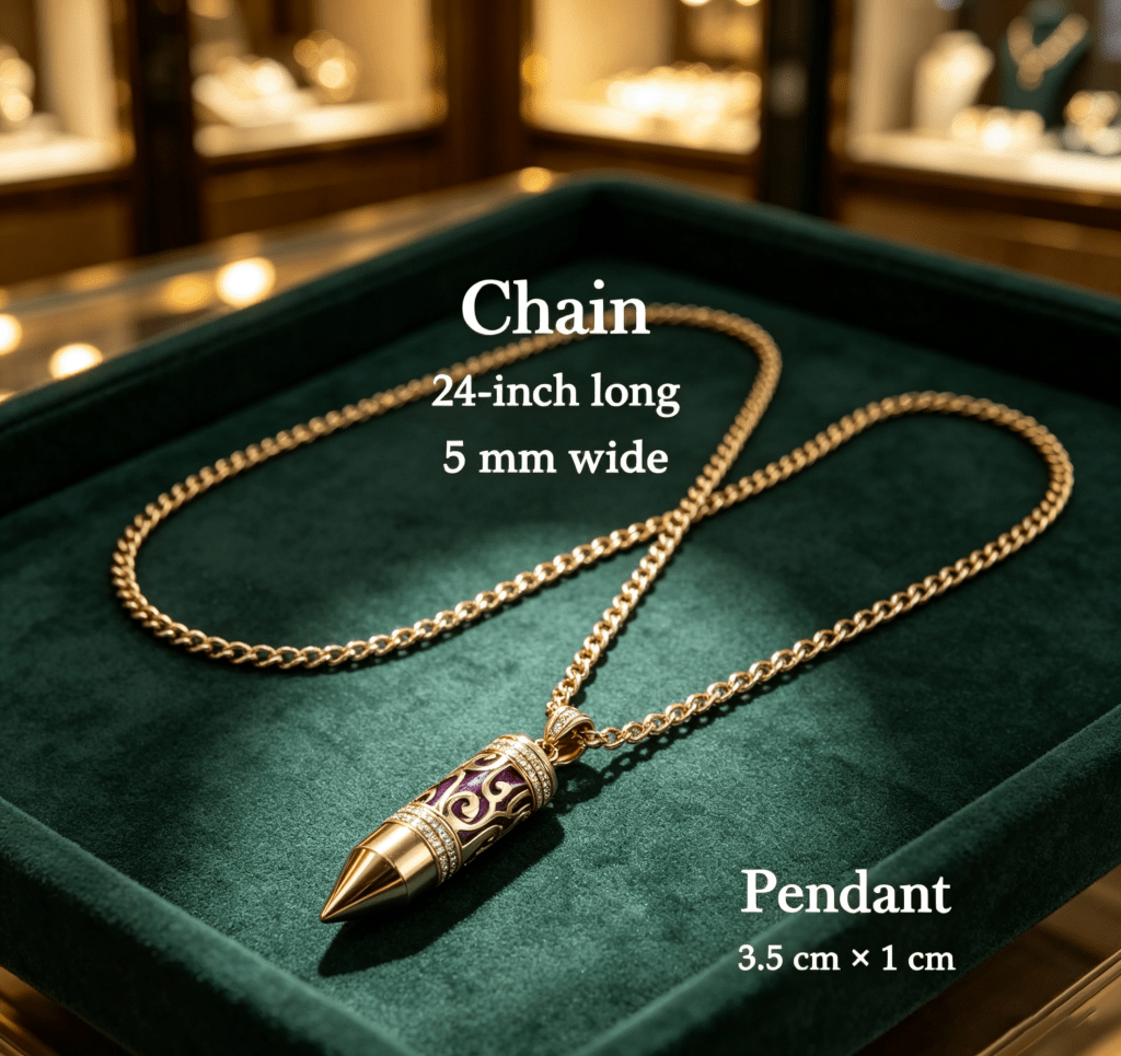 Gold Plated Bullet Aroma Necklace, CZ Pendant Jewelry - Yptuan