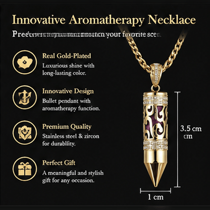 Gold Plated Bullet Aroma Necklace, CZ Pendant Jewelry - Yptuan