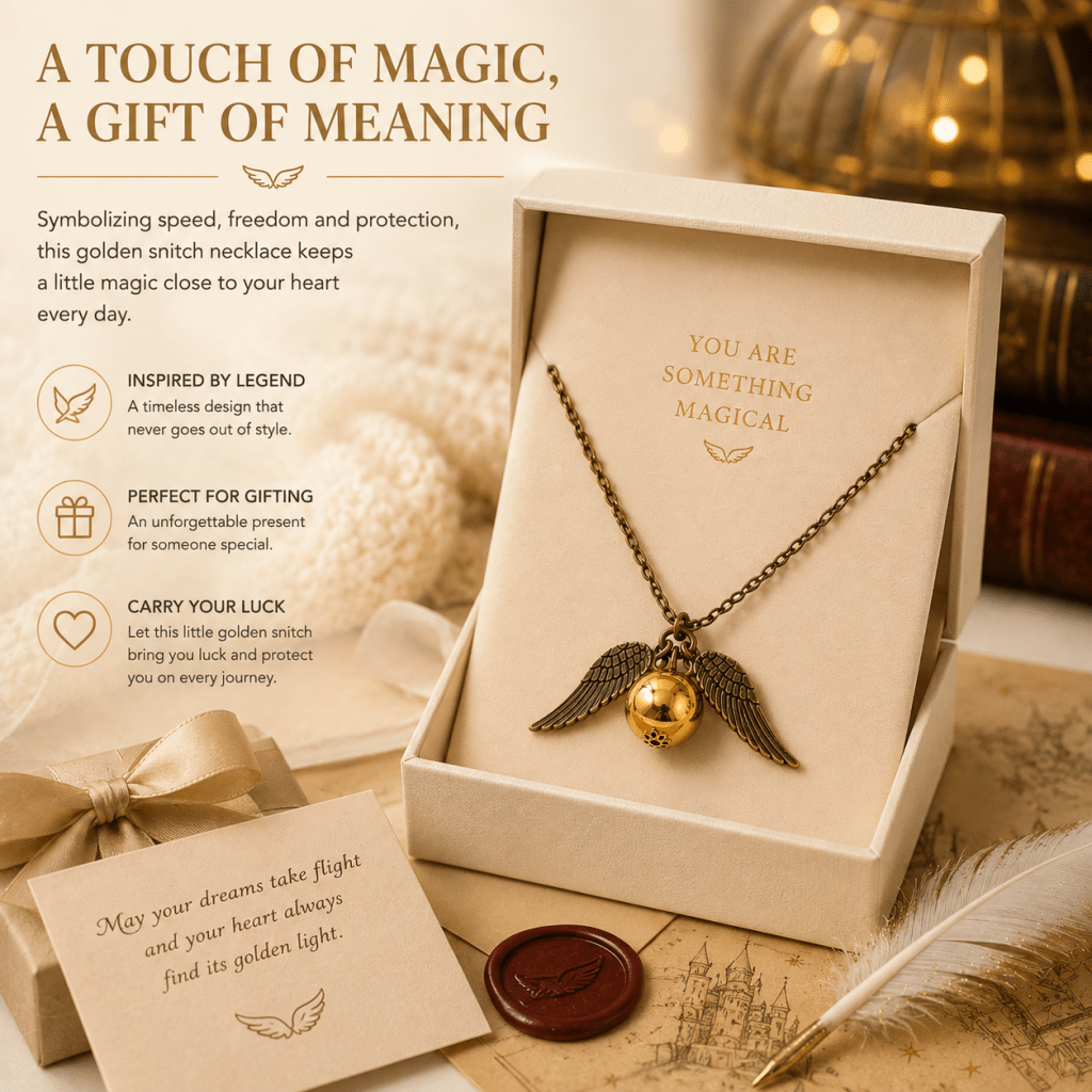 Magic Time Turner Hourglass &amp; Golden Snitch Charm Gift - Yptuan